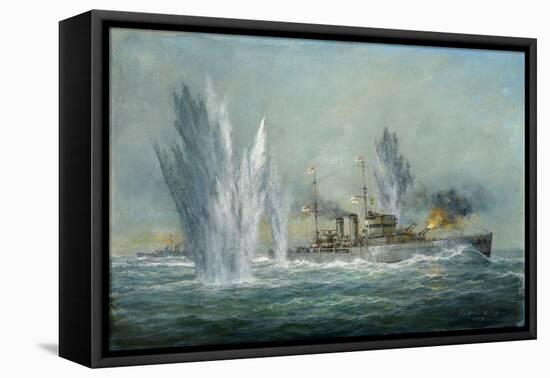 Hms Exeter Engaging in the Graf Spree at the Battle of the River Plate, 2009-Richard Willis-Framed Premier Image Canvas