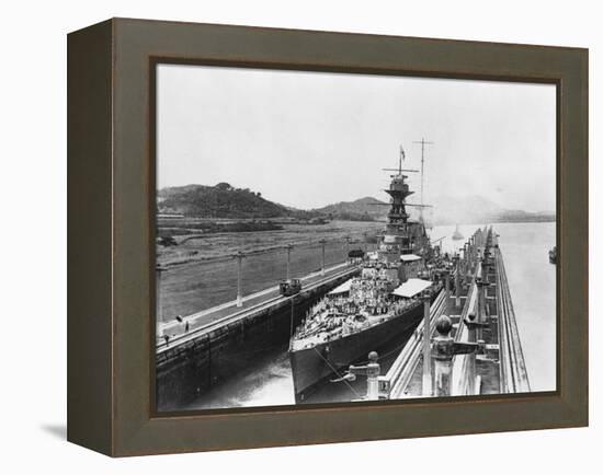 HMS Hood in Panama Canal-null-Framed Premier Image Canvas