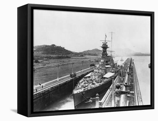 HMS Hood in Panama Canal-null-Framed Premier Image Canvas