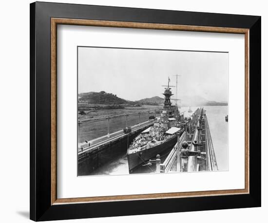 HMS Hood in Panama Canal-null-Framed Photographic Print