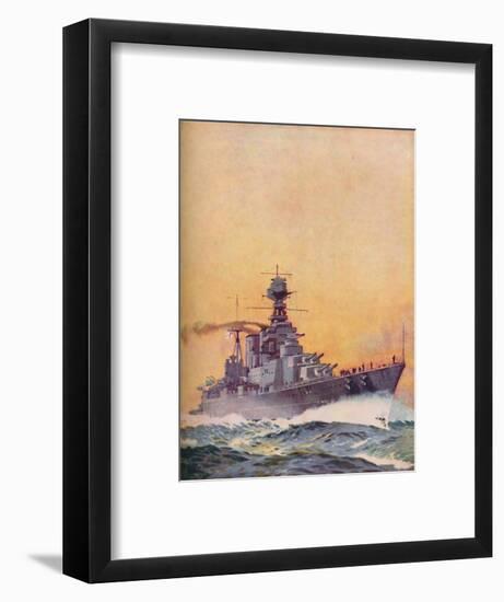 'HMS Hood was laid down in 1916 and completed in 1920', 1937-Unknown-Framed Giclee Print