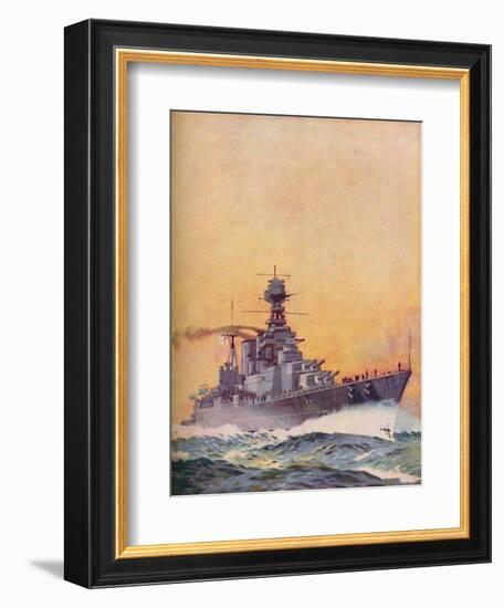 'HMS Hood was laid down in 1916 and completed in 1920', 1937-Unknown-Framed Giclee Print