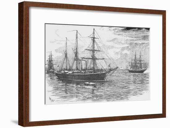 'HMS Iris, with the Gunboats Beacon and Decoy, Blockading Damietta', c1882-Unknown-Framed Giclee Print