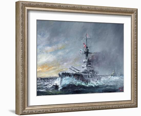 HMS Iron Duke, 'Equal Speed Charlie London' Jutland 1916, 2015-Vincent Alexander Booth-Framed Giclee Print