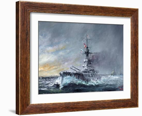 HMS Iron Duke, 'Equal Speed Charlie London' Jutland 1916, 2015-Vincent Alexander Booth-Framed Giclee Print