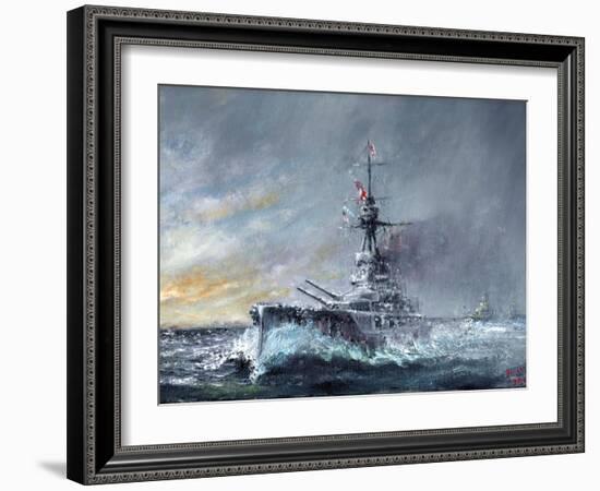 HMS Iron Duke, 'Equal Speed Charlie London' Jutland 1916, 2015-Vincent Alexander Booth-Framed Giclee Print