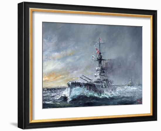 HMS Iron Duke, 'Equal Speed Charlie London' Jutland 1916, 2015-Vincent Alexander Booth-Framed Giclee Print