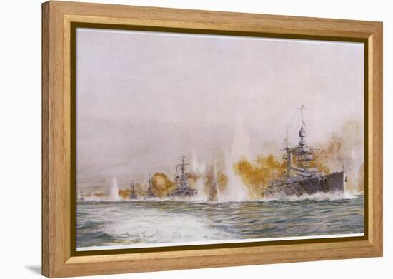 Hms "Lion" Leads the Battle- Cruisers into the Fray at the Battle of Jutland-William Lionel Wyllie-Framed Premier Image Canvas