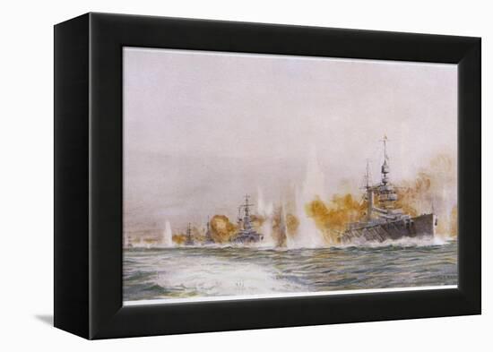 Hms "Lion" Leads the Battle- Cruisers into the Fray at the Battle of Jutland-William Lionel Wyllie-Framed Premier Image Canvas