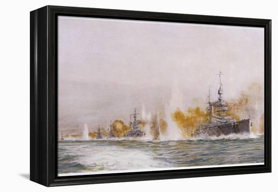 Hms "Lion" Leads the Battle- Cruisers into the Fray at the Battle of Jutland-William Lionel Wyllie-Framed Premier Image Canvas