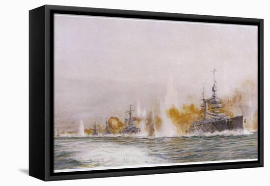 Hms "Lion" Leads the Battle- Cruisers into the Fray at the Battle of Jutland-William Lionel Wyllie-Framed Premier Image Canvas