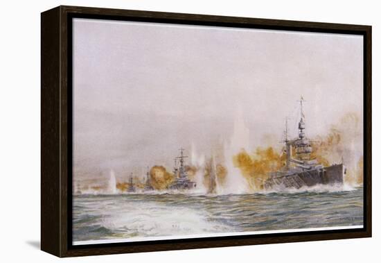 Hms "Lion" Leads the Battle- Cruisers into the Fray at the Battle of Jutland-William Lionel Wyllie-Framed Premier Image Canvas