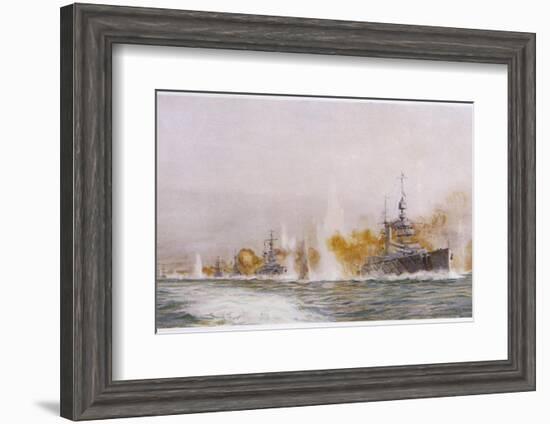 Hms "Lion" Leads the Battle- Cruisers into the Fray at the Battle of Jutland-William Lionel Wyllie-Framed Photographic Print