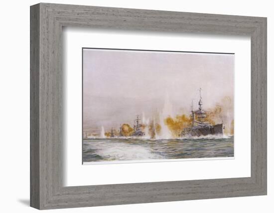 Hms "Lion" Leads the Battle- Cruisers into the Fray at the Battle of Jutland-William Lionel Wyllie-Framed Photographic Print