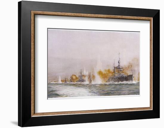 Hms "Lion" Leads the Battle- Cruisers into the Fray at the Battle of Jutland-William Lionel Wyllie-Framed Photographic Print