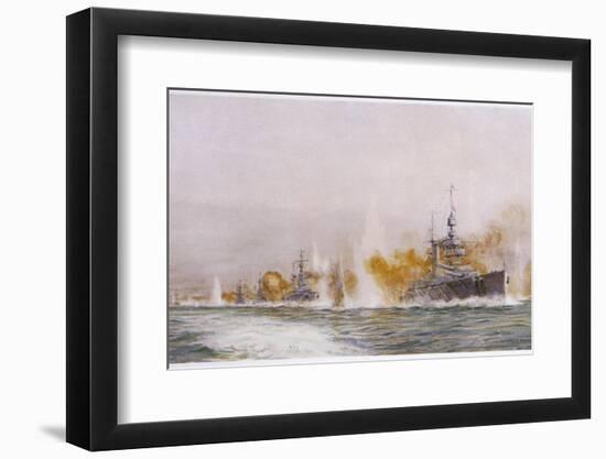 Hms "Lion" Leads the Battle- Cruisers into the Fray at the Battle of Jutland-William Lionel Wyllie-Framed Photographic Print