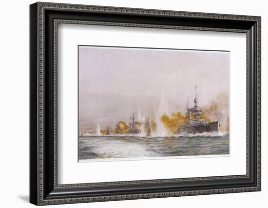 Hms "Lion" Leads the Battle- Cruisers into the Fray at the Battle of Jutland-William Lionel Wyllie-Framed Photographic Print