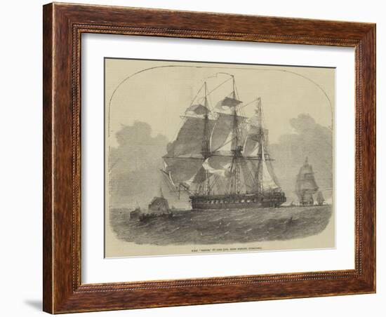 HMS Nankin, 50 Guns, Honourable Keith Stewart, Commander-Edwin Weedon-Framed Giclee Print