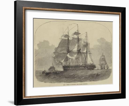 HMS Nankin, 50 Guns, Honourable Keith Stewart, Commander-Edwin Weedon-Framed Giclee Print