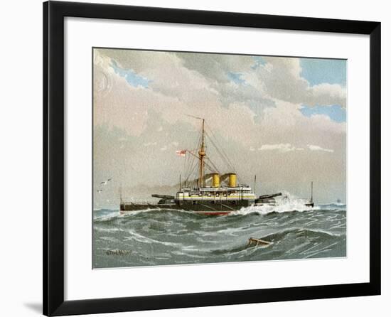 HMS Rodney, Royal Navy 1st Class Battleship, C1890-C1893-William Frederick Mitchell-Framed Giclee Print