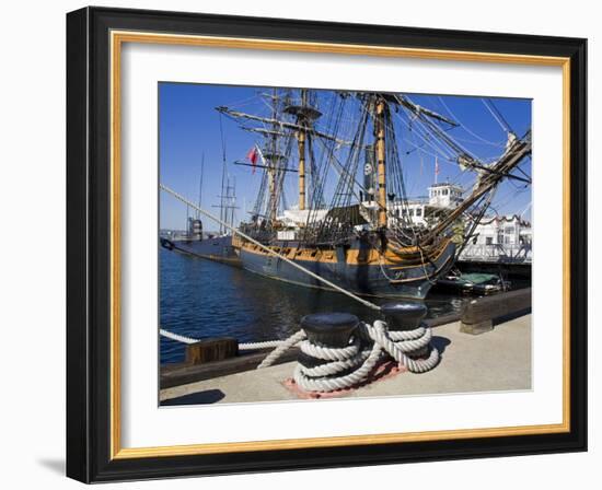 Hms Surprise at the Maritime Museum, Embarcadero, San Diego, California, USA-Richard Cummins-Framed Photographic Print