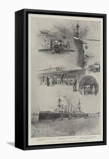 HMS Terrible, 14,220 Tons, the Largest Cruiser in the World, Preparing for War-Joseph Holland Tringham-Framed Premier Image Canvas