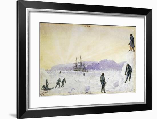 Hms Terror in Ice Near Island of Southampton by William Smyth, January 1837, Canada-null-Framed Giclee Print