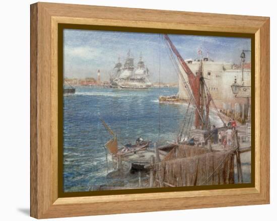 HMS the Victory at Portsmouth, 1907-Albert Goodwin-Framed Premier Image Canvas