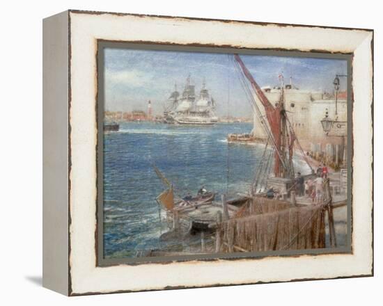 HMS the Victory at Portsmouth, 1907-Albert Goodwin-Framed Premier Image Canvas