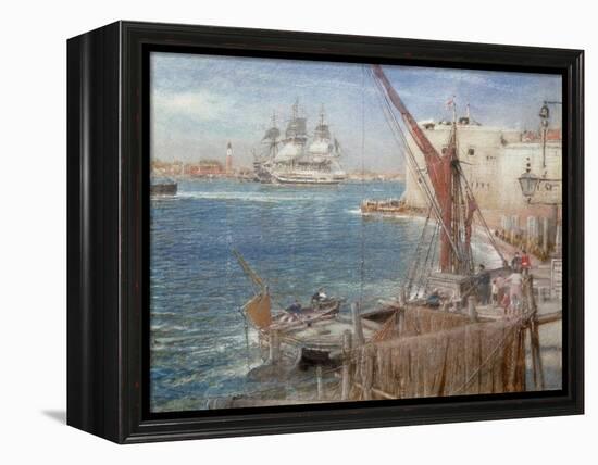 HMS the Victory at Portsmouth, 1907-Albert Goodwin-Framed Premier Image Canvas