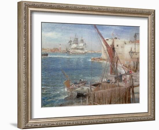 HMS the Victory at Portsmouth, 1907-Albert Goodwin-Framed Giclee Print