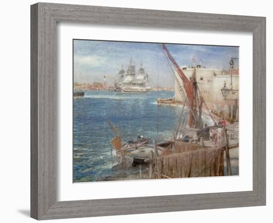 HMS the Victory at Portsmouth, 1907-Albert Goodwin-Framed Giclee Print