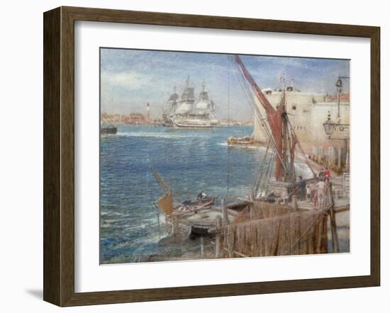 HMS the Victory at Portsmouth, 1907-Albert Goodwin-Framed Giclee Print