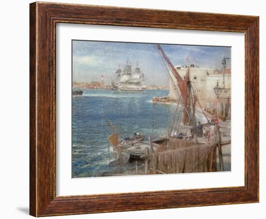 HMS the Victory at Portsmouth, 1907-Albert Goodwin-Framed Giclee Print