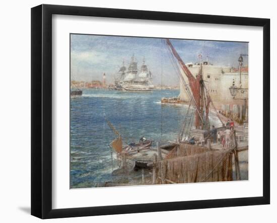 HMS the Victory at Portsmouth, 1907-Albert Goodwin-Framed Giclee Print