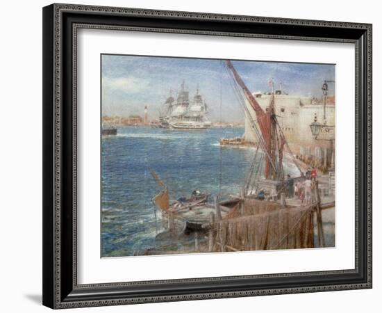 HMS the Victory at Portsmouth, 1907-Albert Goodwin-Framed Giclee Print