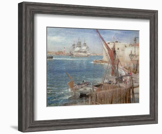 HMS the Victory at Portsmouth, 1907-Albert Goodwin-Framed Giclee Print