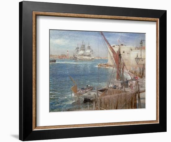 HMS the Victory at Portsmouth, 1907-Albert Goodwin-Framed Giclee Print