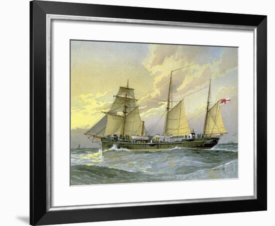 HMS Thrush, British 1st Class Gunboat, C1890-C1893-William Frederick Mitchell-Framed Giclee Print