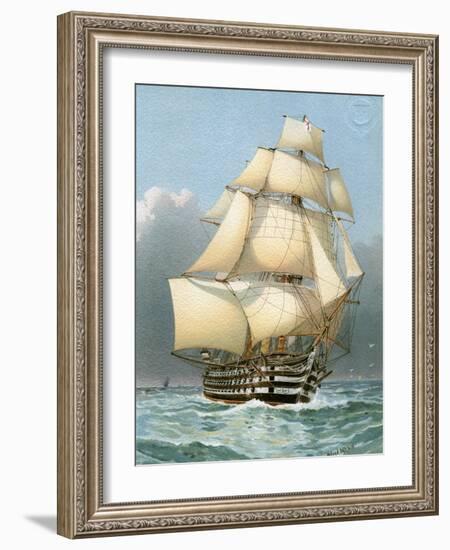 HMS Victoria, Royal Navy 121 Gun Warship, C1859 (C1890-C189)-William Frederick Mitchell-Framed Giclee Print