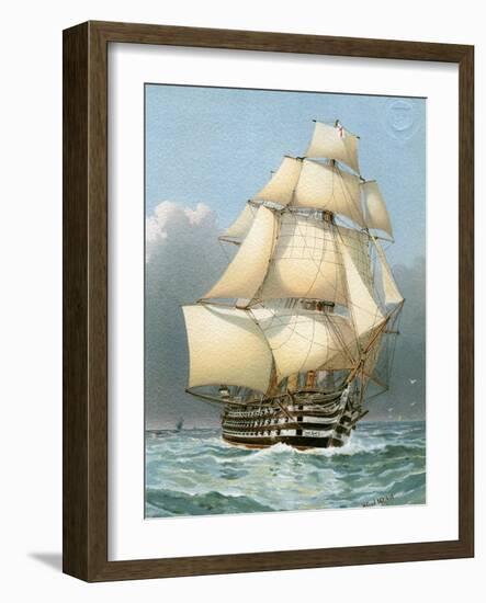 HMS Victoria, Royal Navy 121 Gun Warship, C1859 (C1890-C189)-William Frederick Mitchell-Framed Giclee Print