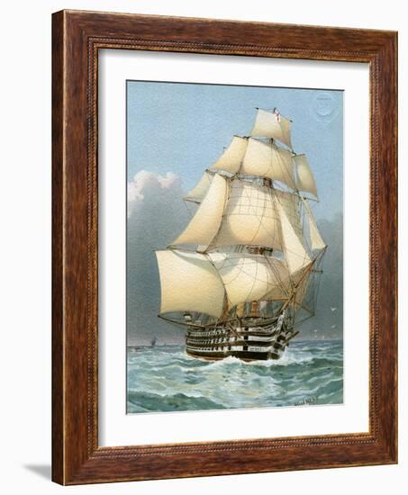 HMS Victoria, Royal Navy 121 Gun Warship, C1859 (C1890-C189)-William Frederick Mitchell-Framed Giclee Print