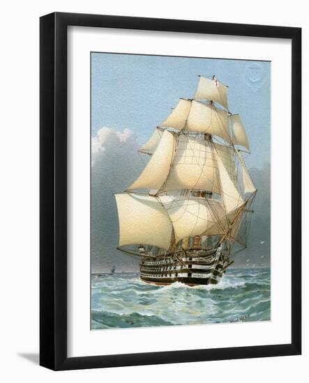 HMS Victoria, Royal Navy 121 Gun Warship, C1859 (C1890-C189)-William Frederick Mitchell-Framed Giclee Print