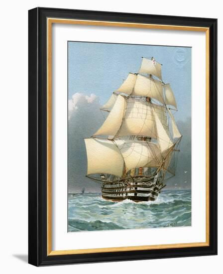 HMS Victoria, Royal Navy 121 Gun Warship, C1859 (C1890-C189)-William Frederick Mitchell-Framed Giclee Print