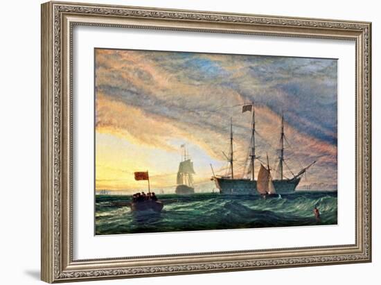 Hms Victory, 1850'S (Oil on Canvas)-Henry Dawson-Framed Giclee Print