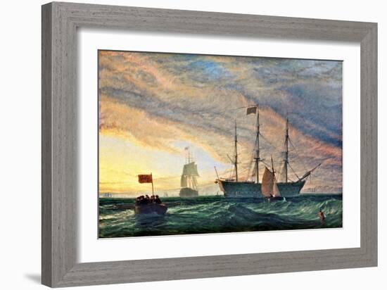 Hms Victory, 1850'S (Oil on Canvas)-Henry Dawson-Framed Giclee Print