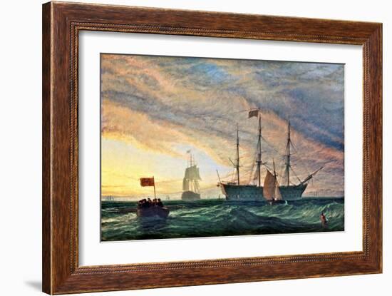 Hms Victory, 1850'S (Oil on Canvas)-Henry Dawson-Framed Giclee Print