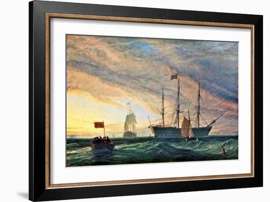 Hms Victory, 1850'S (Oil on Canvas)-Henry Dawson-Framed Giclee Print