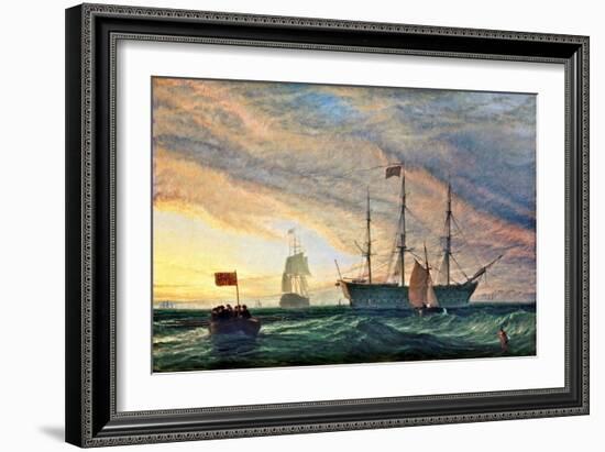 Hms Victory, 1850'S (Oil on Canvas)-Henry Dawson-Framed Giclee Print