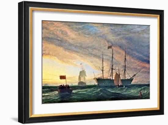 Hms Victory, 1850'S (Oil on Canvas)-Henry Dawson-Framed Giclee Print